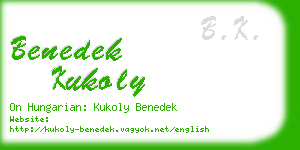 benedek kukoly business card